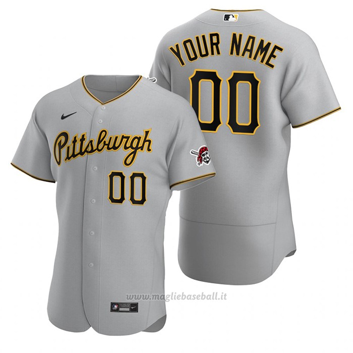 Maglia Baseball Uomo Pittsburgh Pirates Personalizzate Autentico 2020 Road Grigio